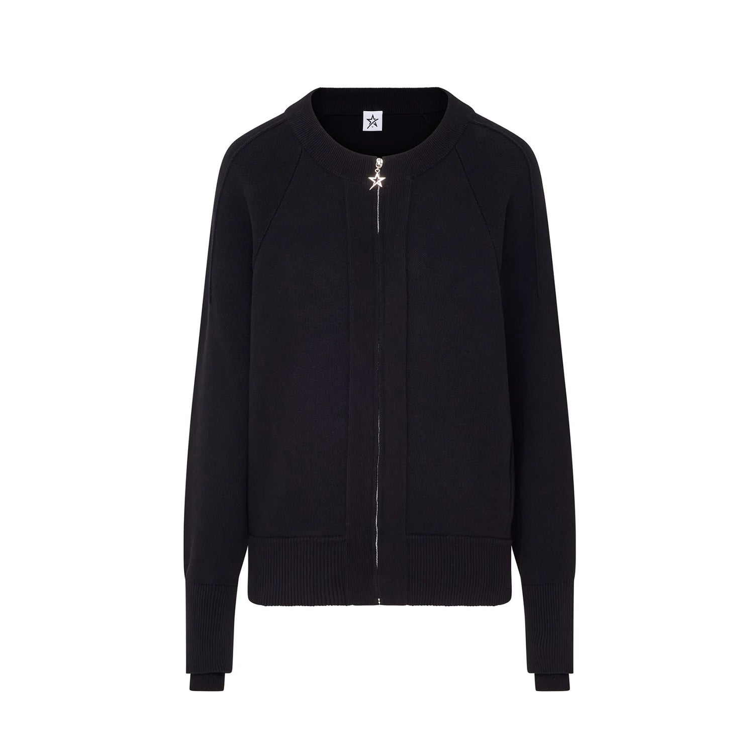 Swing Out Sister Ladies Bomber-Style Lined Cardigan in Black