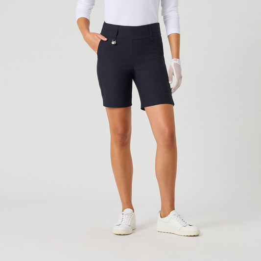 Daily Sports Ladies Shorter-Length Pull-On Golf Shorts in Dark Navy Blue