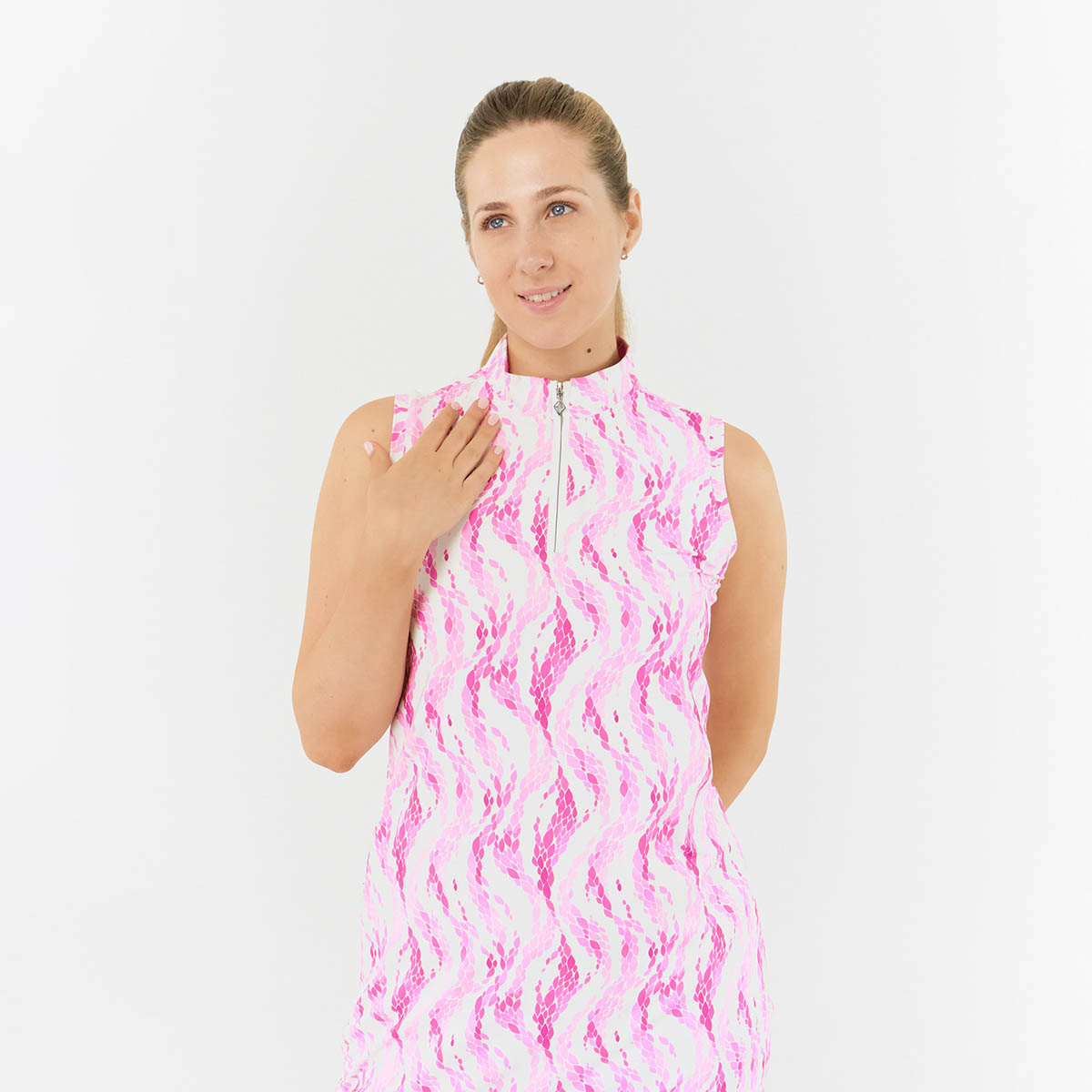 Pure Golf Rose Water Print Sleeveless Dress