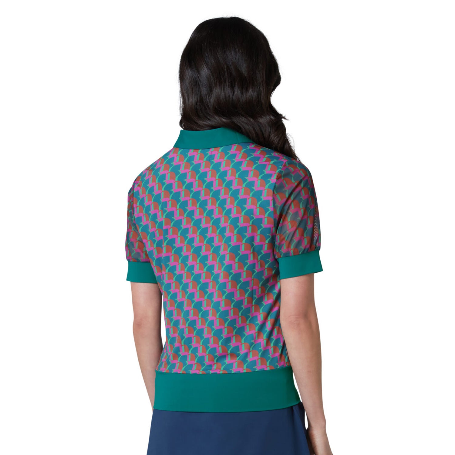 Original Penguin Ladies Short Sleeve Printed Penguin Golf Top