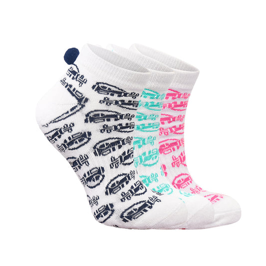 Surprizeshop 3 Pair Pack Of Ladies Pom Pom Golf Socks - Multi Coloured