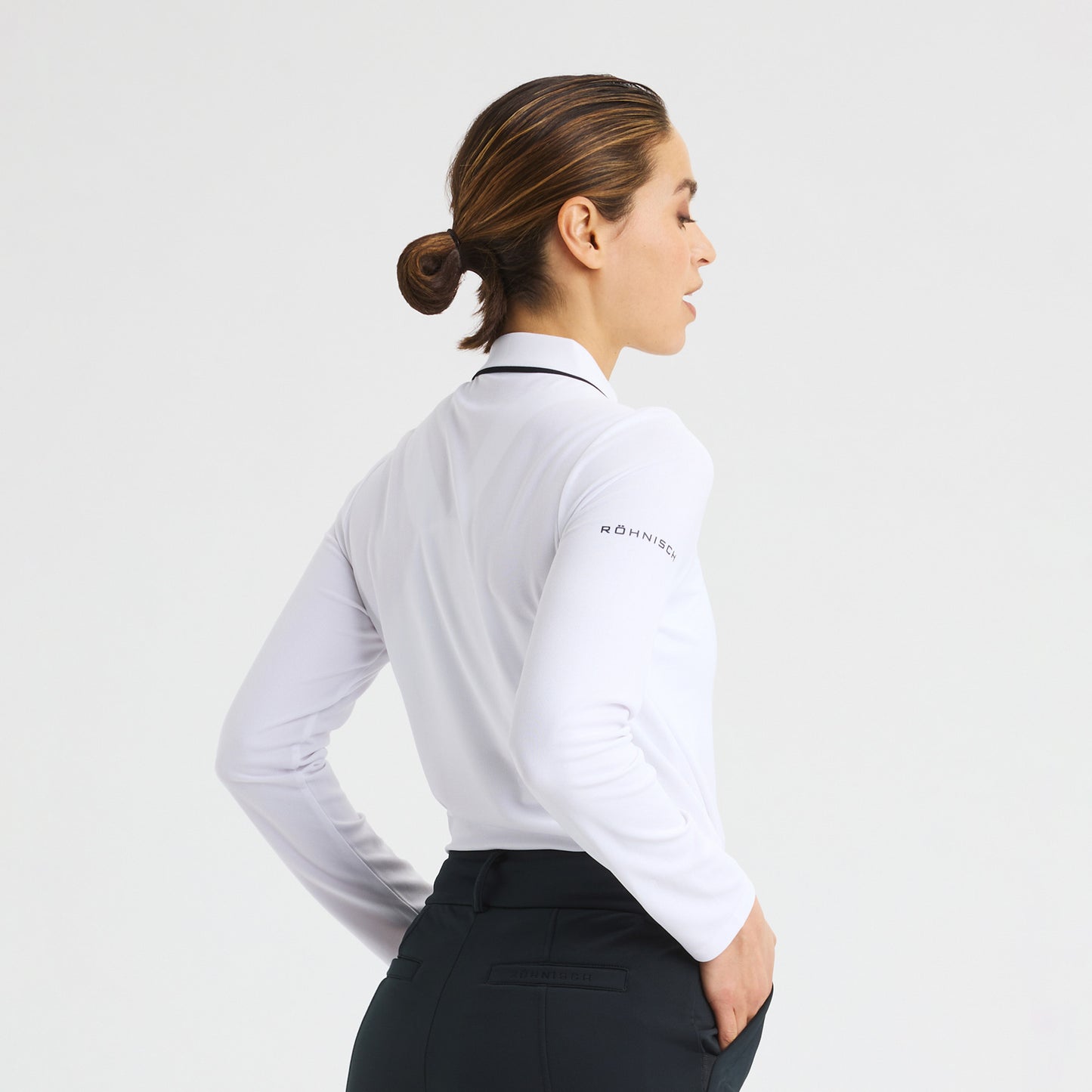 Rohnisch Ladies Classic Long Sleeve Polo Shirt with Contrast Trim