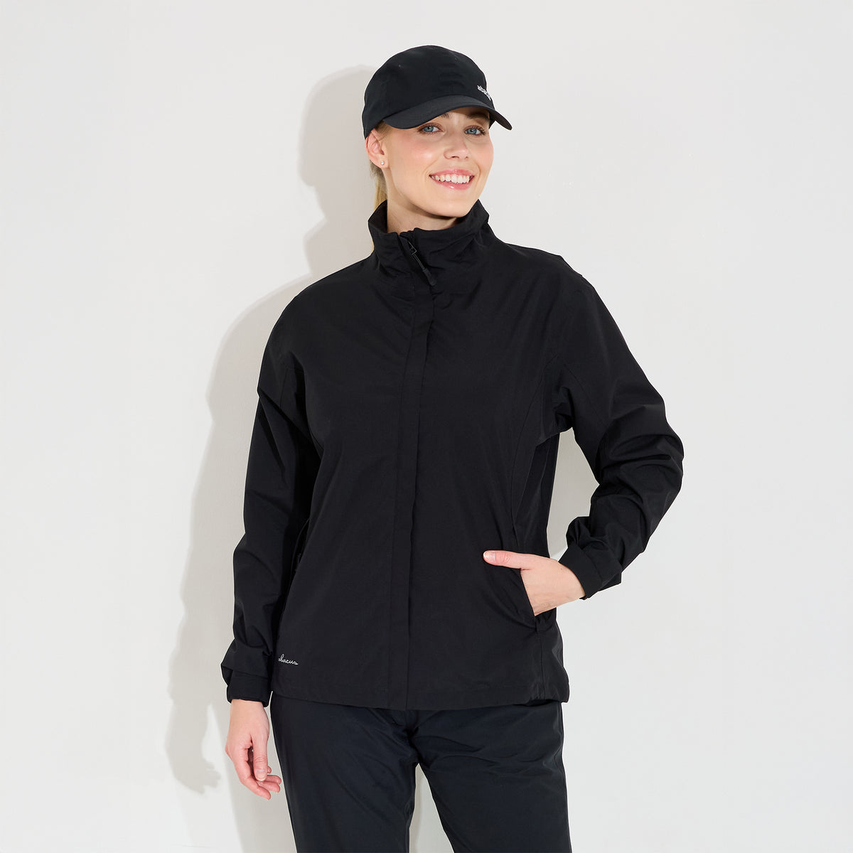 Abacus Ladies Stretch Rain Jacket in Black