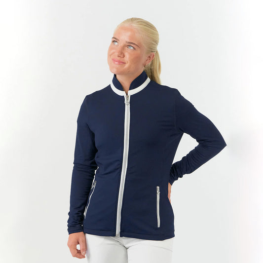 Pure Golf Ladies Full Zipped Mid-Layer Jacket in Navy
