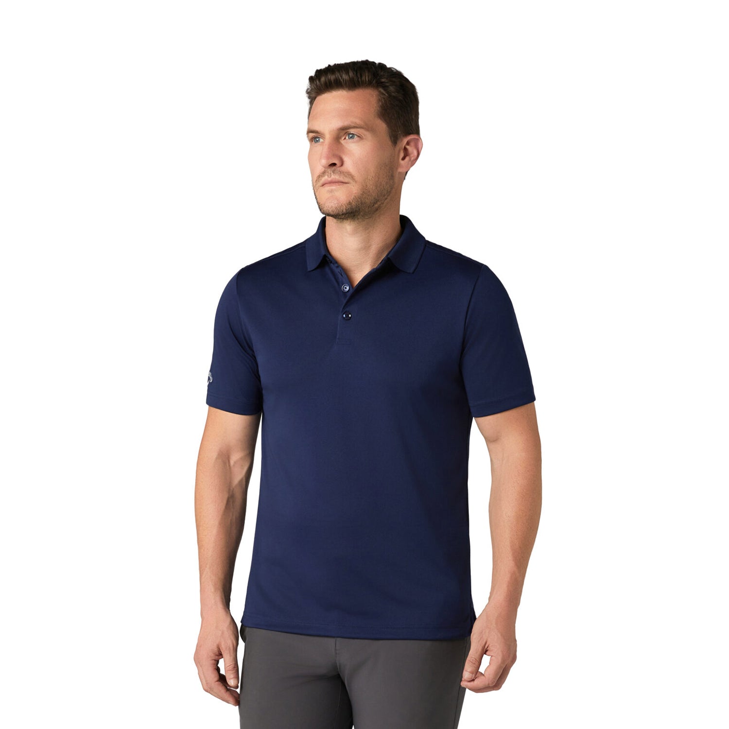 Callaway Mens Short Sleeve Solid Polo in Navy
