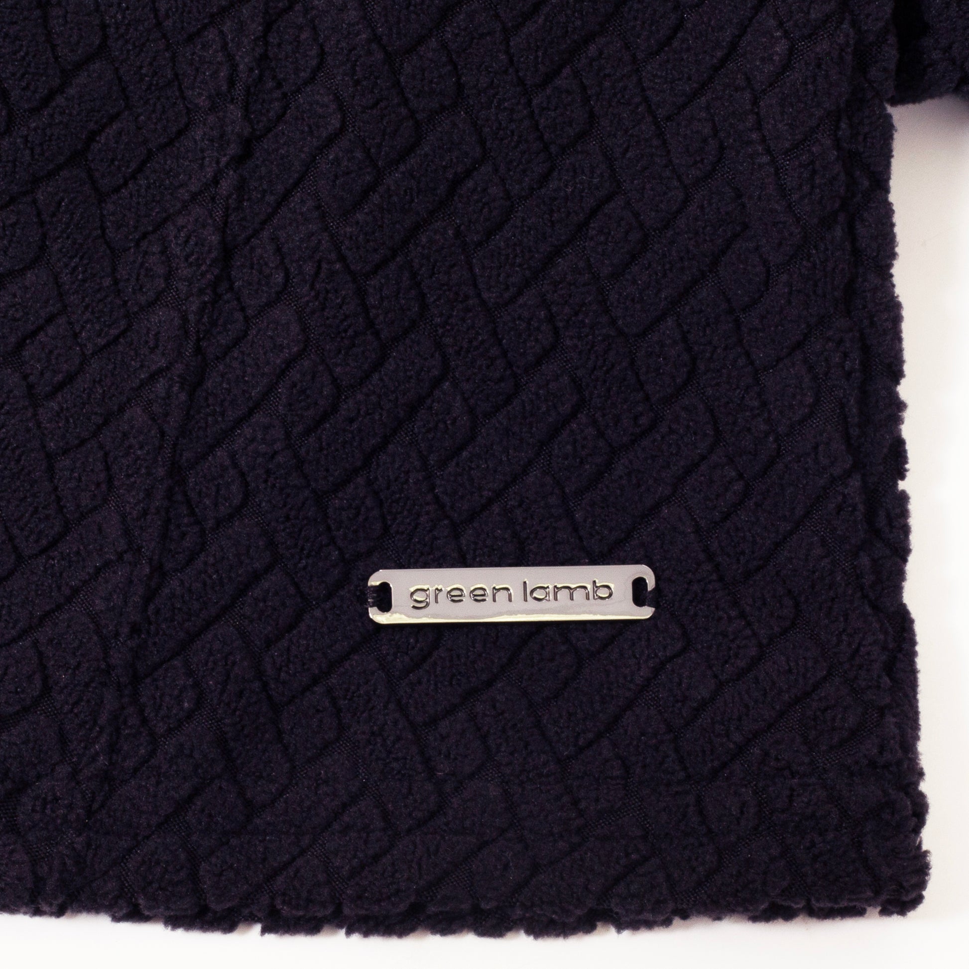 Green Lamb Ladies Textured Fleece 1/4 Zip Top in Navy