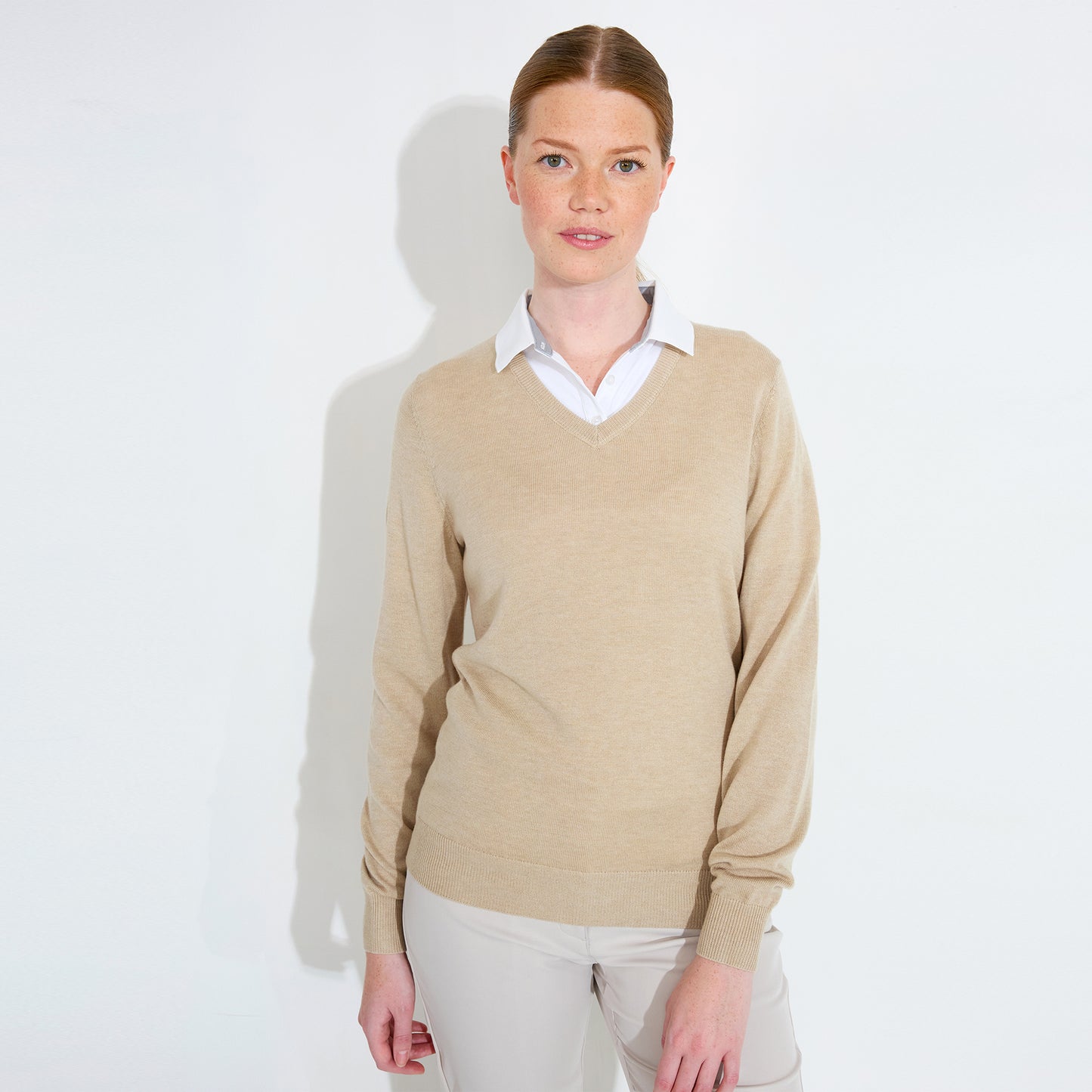 Abacus Ladies Merino Blend V-Neck Pullover