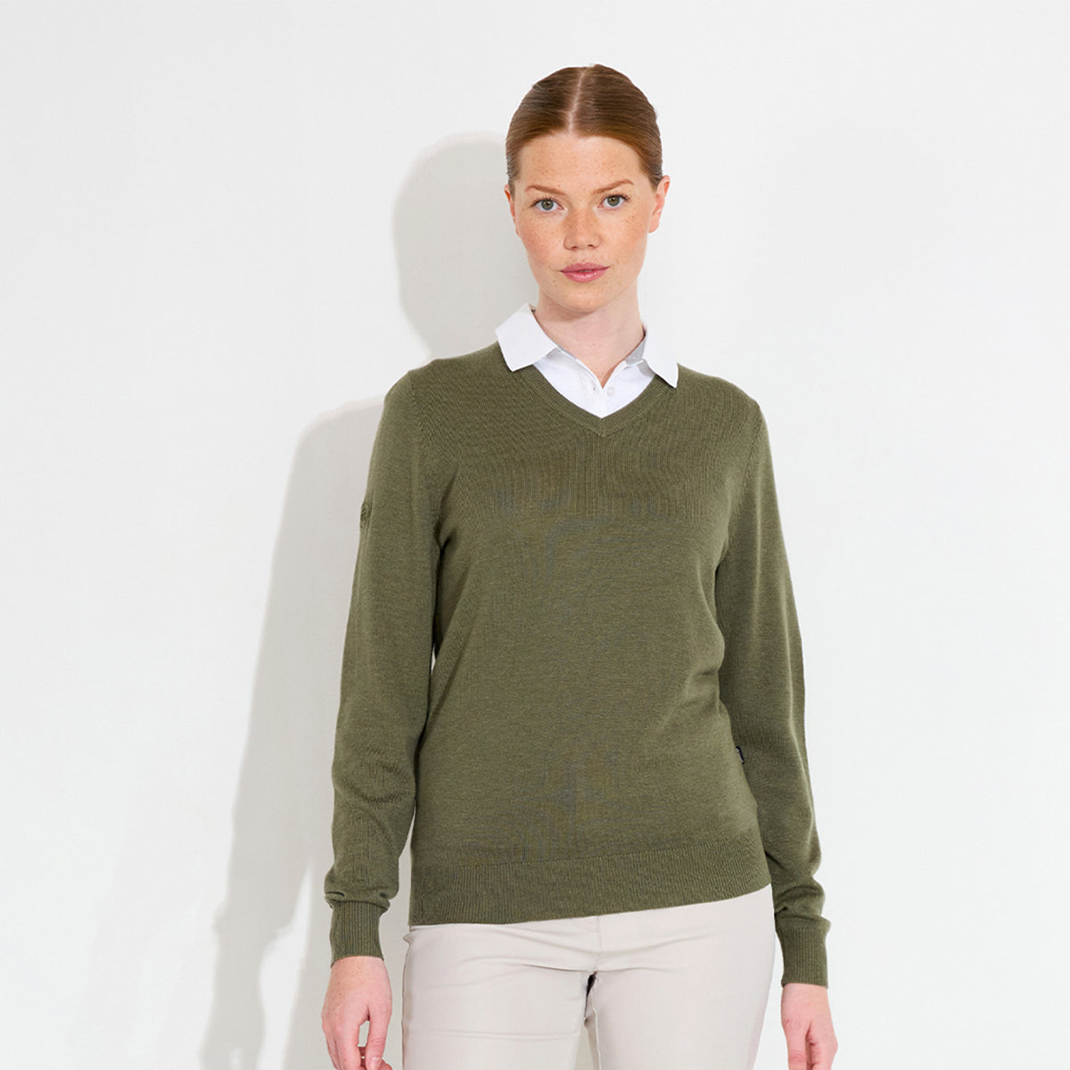 Abacus Ladies Merino Blend V-Neck Pullover