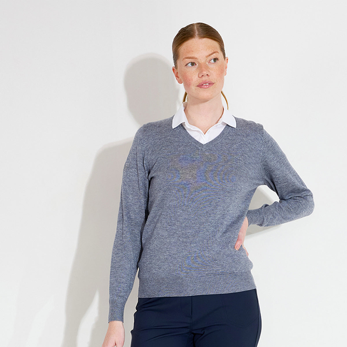Abacus Ladies Merino Blend V-Neck Pullover