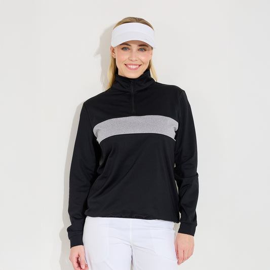 Abacus Ladies Colour Block Mid-Layer Top in Black