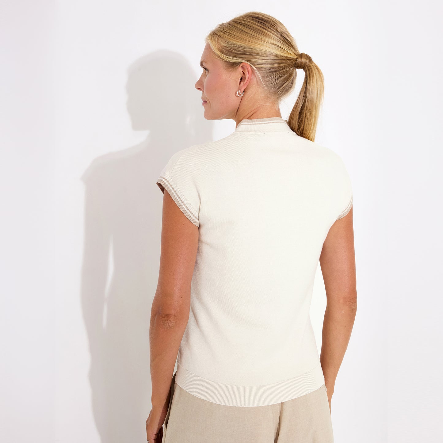 Abacus Ladies Knitted Cap Sleeve Polo