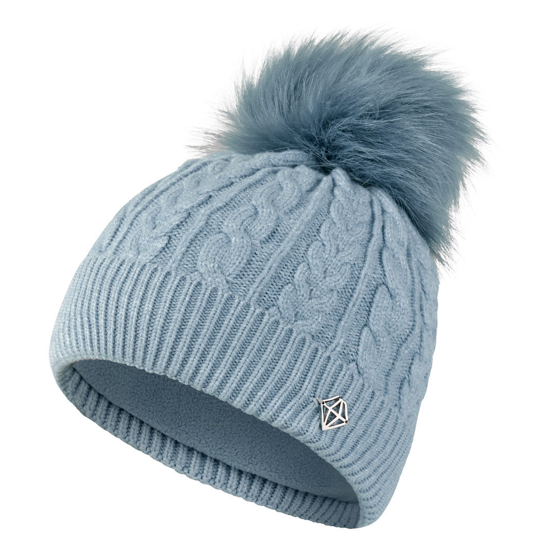 Pure Golf Ladies Lined Waterproof Bobble Hat with Cable Knit Design