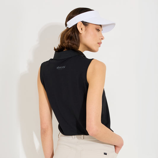 Abacus Ladies DryCool Sleeveless Polo in Black - Chic Comfort on the Course