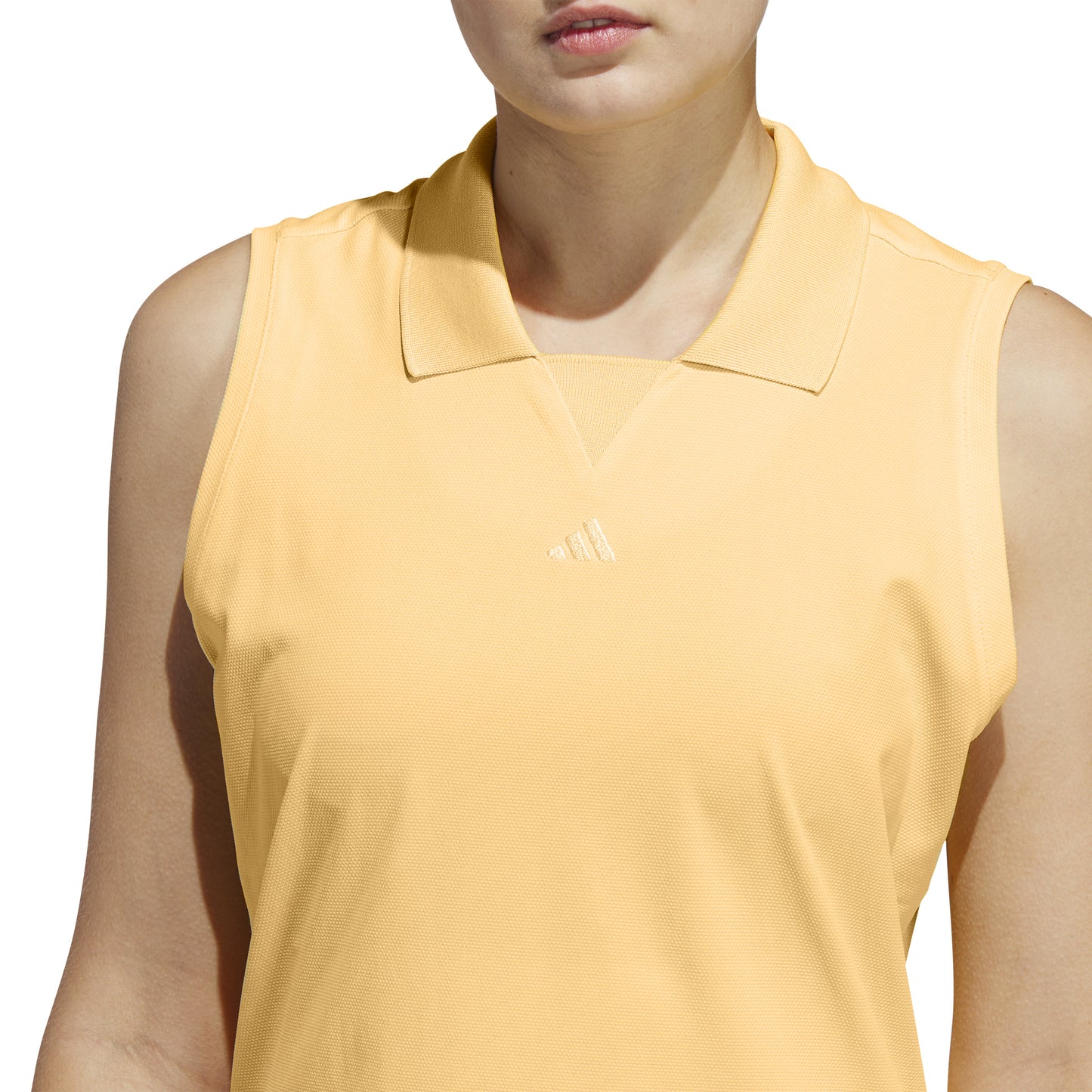 adidas Ladies Sleeveless Golf Polo in Semi Spark