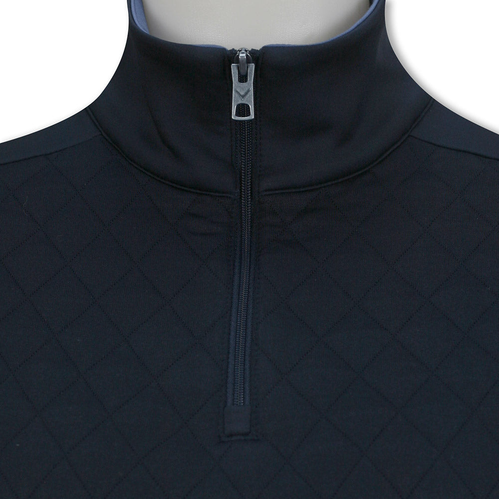 Callaway Ladies 1/4 Zip Quilted Design Top in Navy Blue