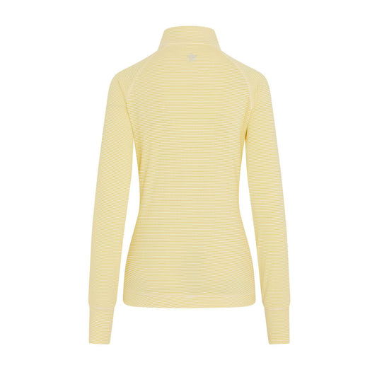 Swing Out Sister Womens Fine Stripe Zip-Neck Top with Front Pocket Great for Range to Course Wear