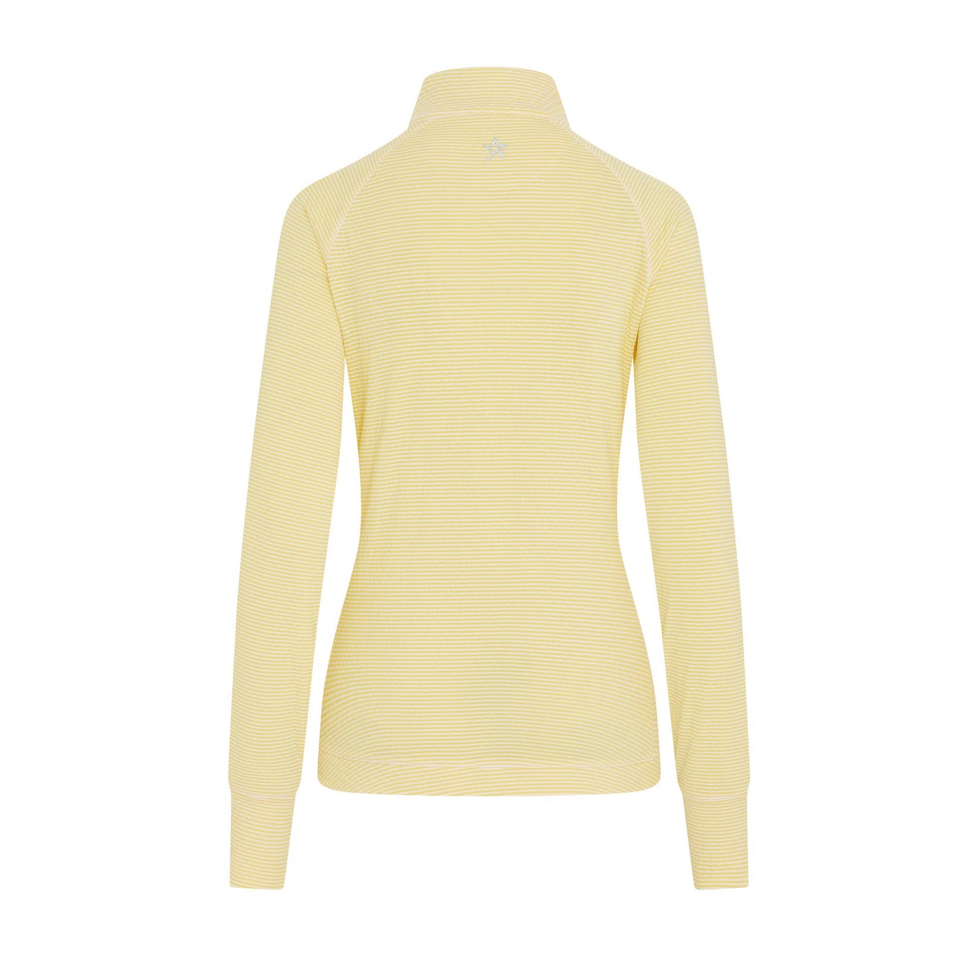 Swing Out Sister Womens Fine Stripe Zip-Neck Top with Front Pocket Great for Range to Course Wear