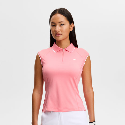 J.Lindeberg Ladies Cap Sleeve Polo for Graceful Performance, On the Course & Beyond