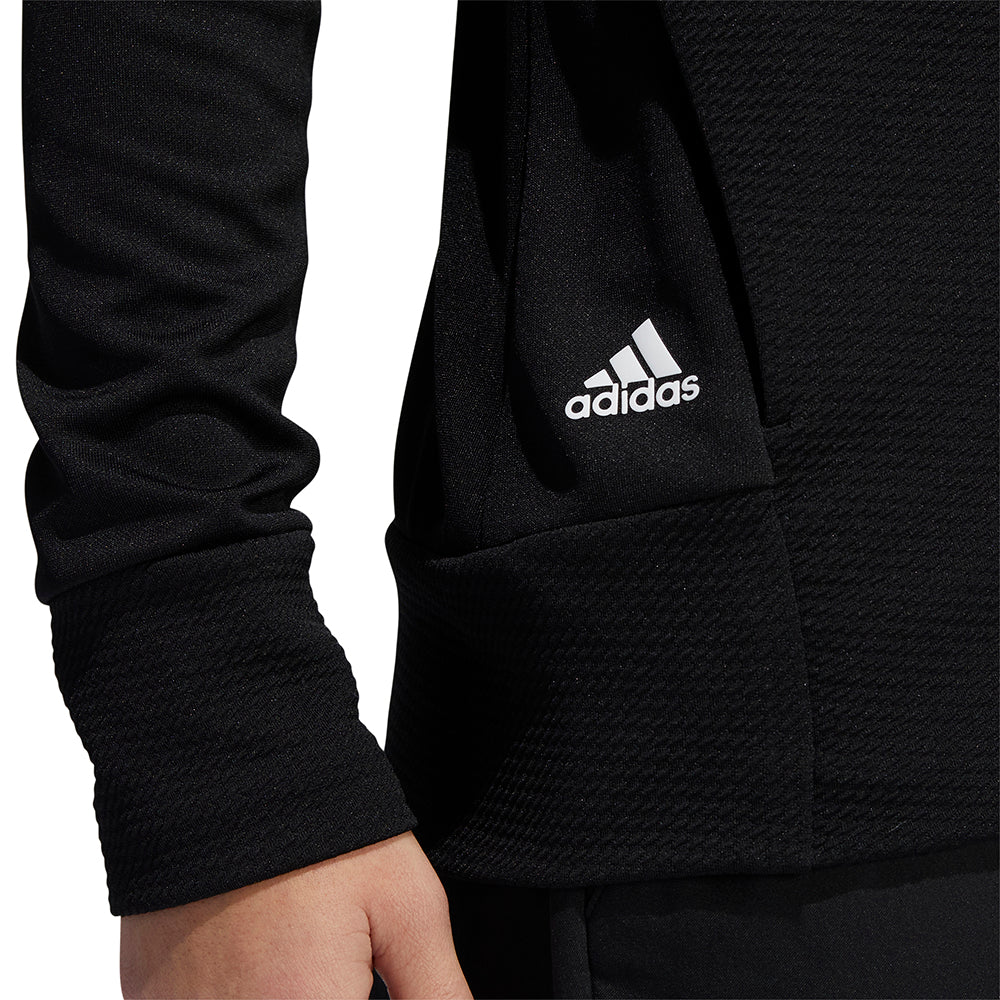 adidas Ladies Lightweight Textured Jersey Golf Jacket in Black