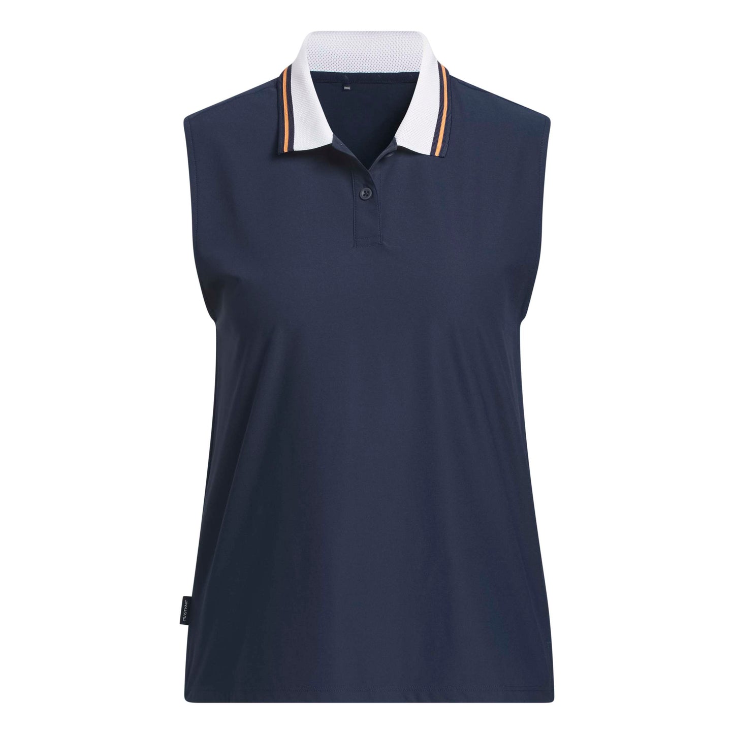 adidas Golf Ladies Navy Polo with Contrast Tipped Woven Collar