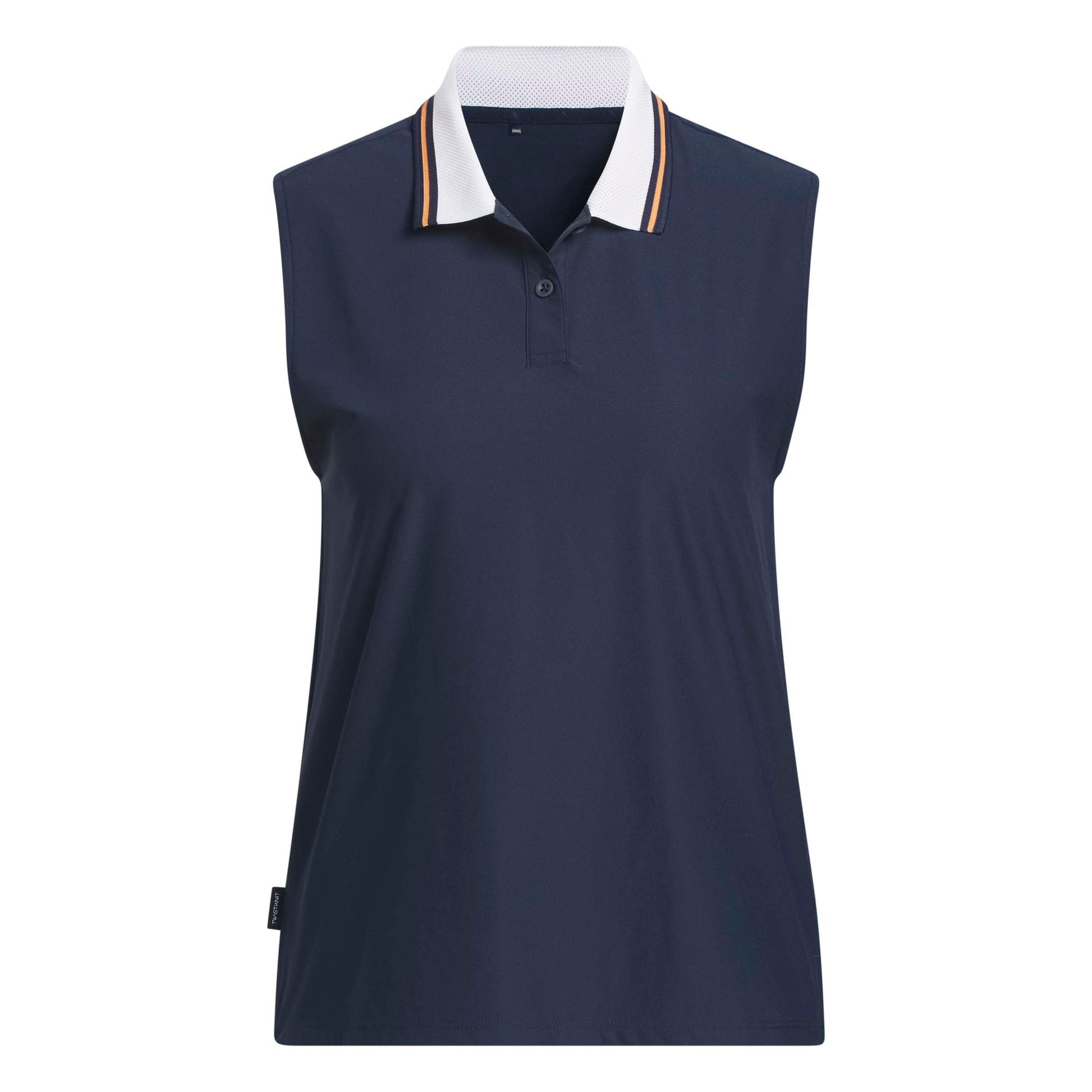 adidas Golf Ladies Navy Polo with Contrast Tipped Woven Collar