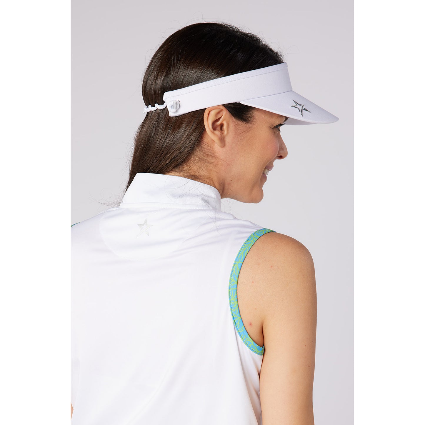 Swing Out Sister Ladies Sleeveless Polo With The Perfect Pop Of Print for Subtle Style