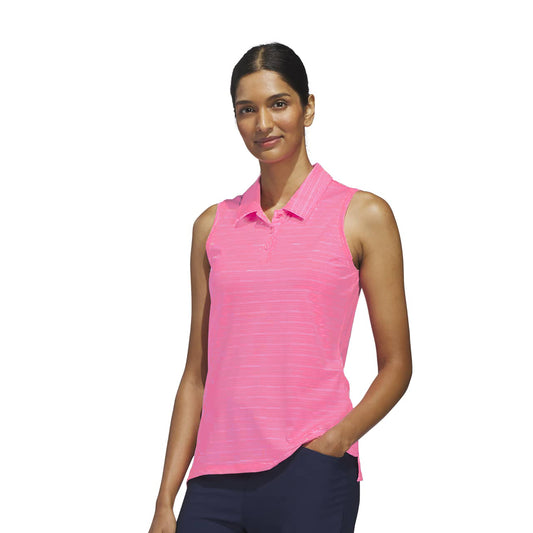 adidas Golf Ladies Jacquard Sleeveless Polo - Effortless Style for Golf and Beyond