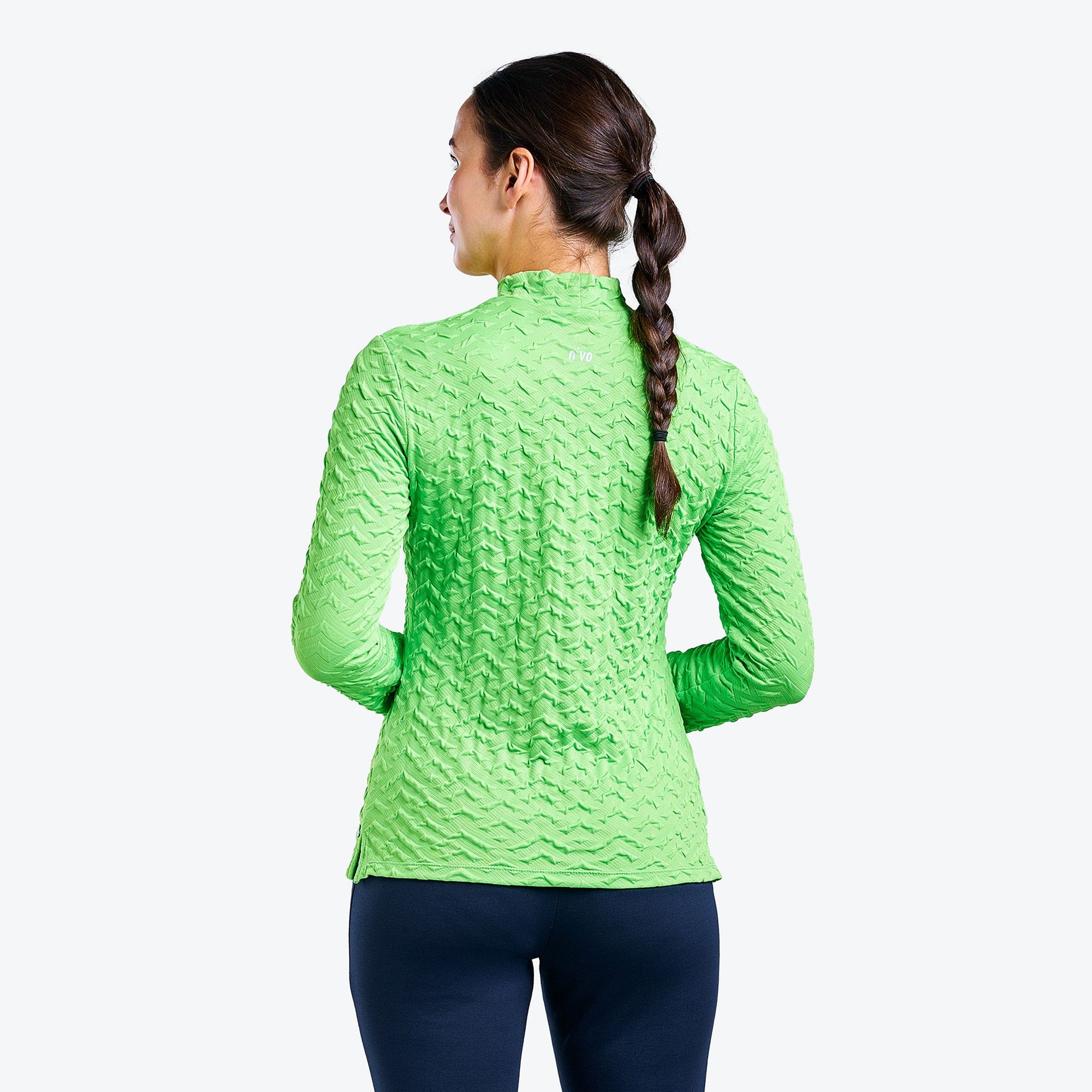 Nivo Ladies Long Sleeve Top with Textured Zig-Zag Print