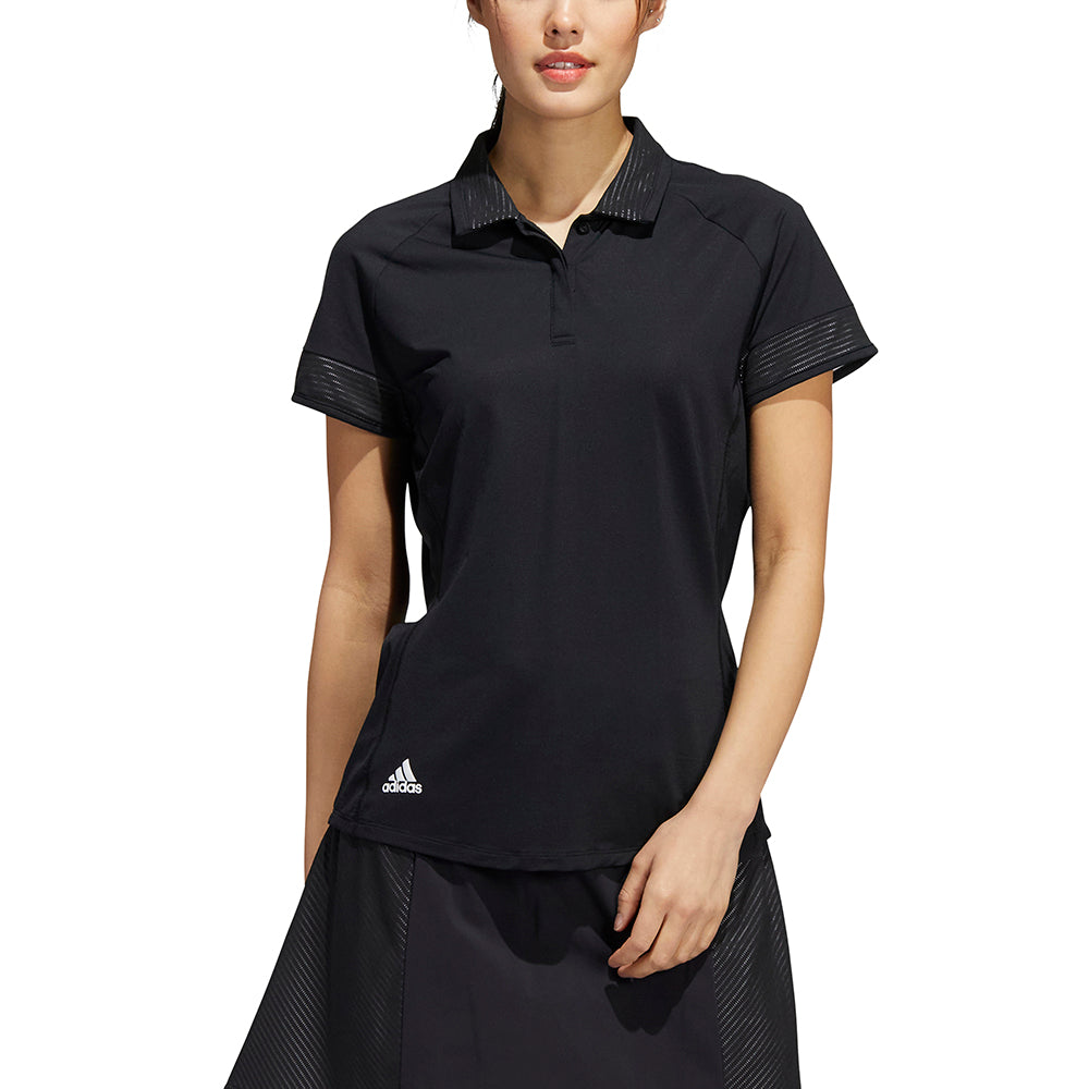 adidas Ladies Short Sleeve Golf Polo in Black - Last One Medium Only Left