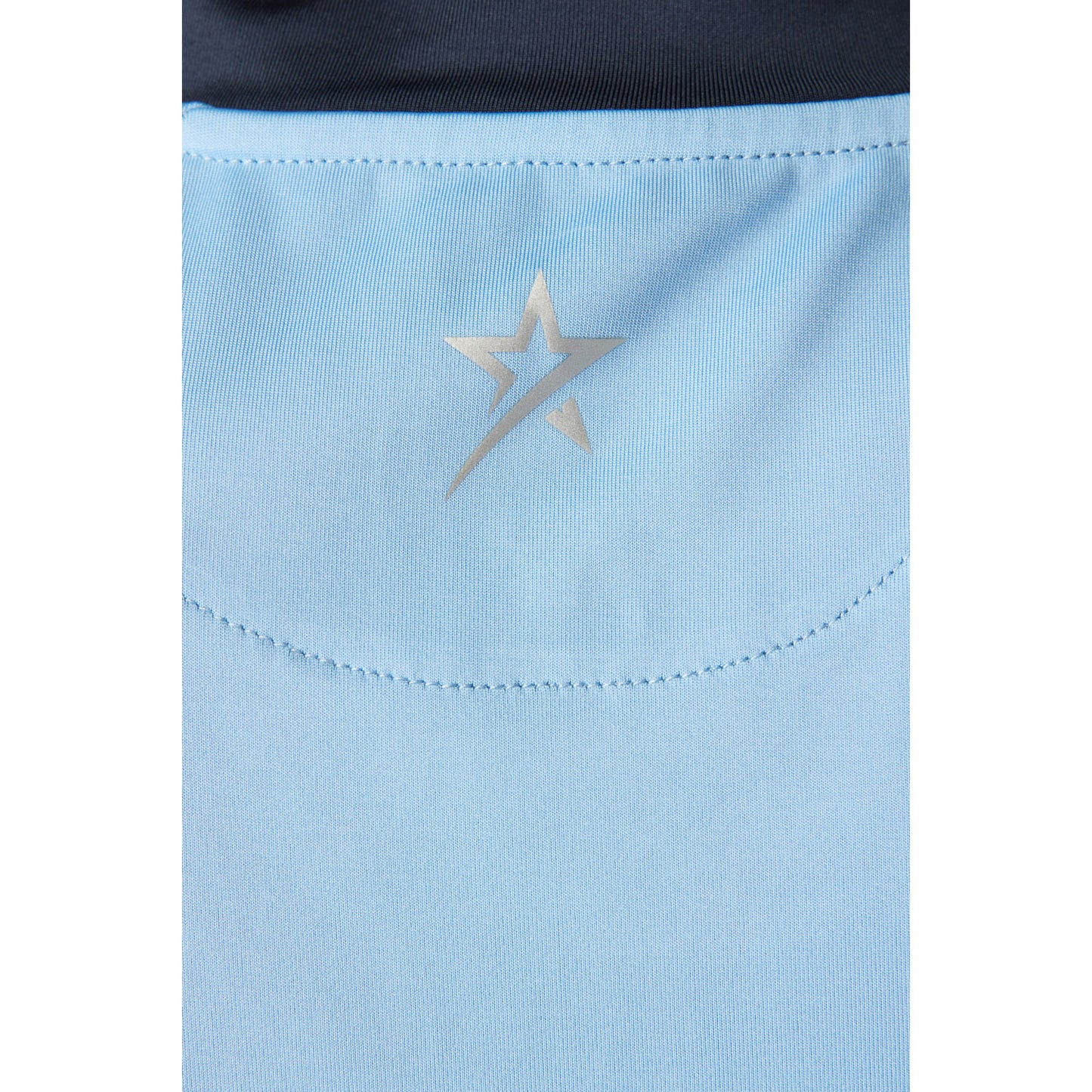 Swing Out Sister Ladies Cap Sleeve Polo with Ruched detail in Tranquil Blue