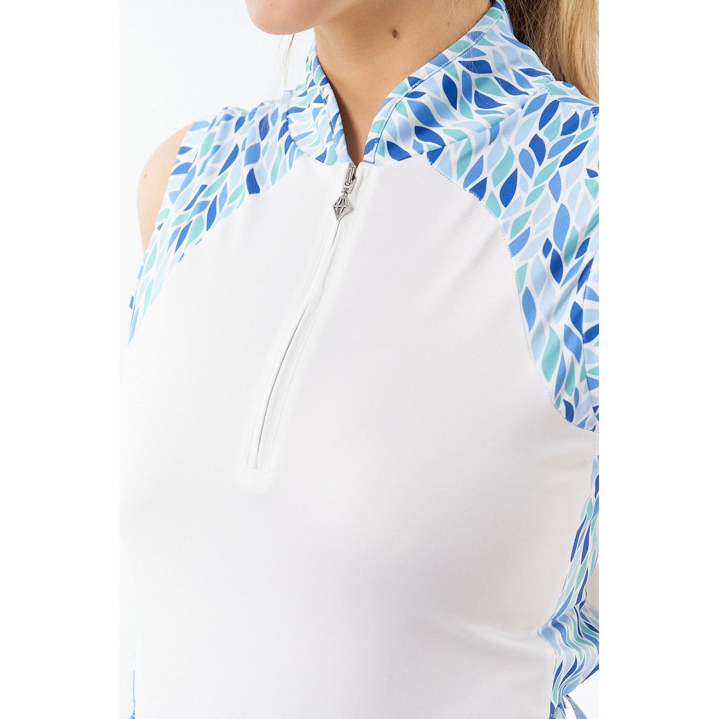 Pure Ladies Willow Print Sleeveless Golf Polo Shirt