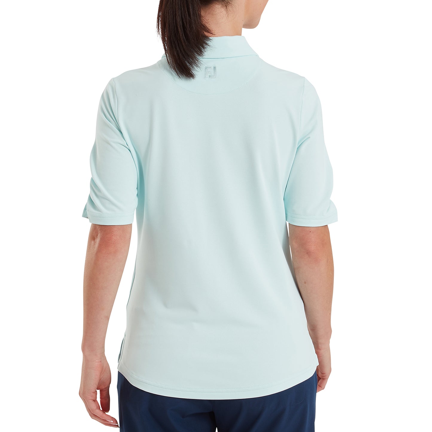 FootJoy Ladies 1/2 Sleeve Polo with Chic Ruched Detailing for a Beautifully Flattering Fit