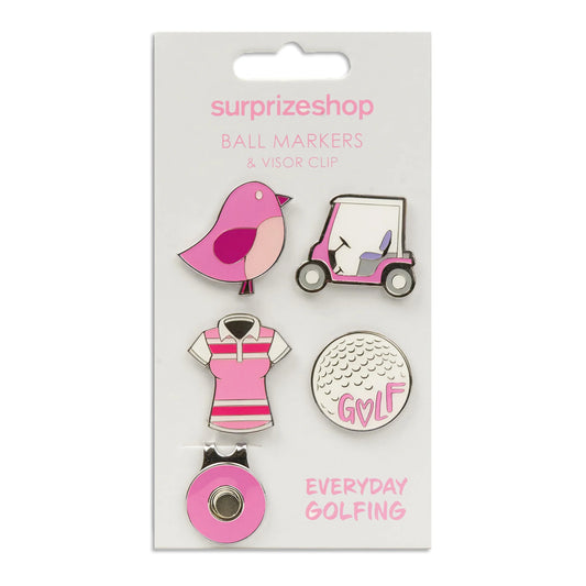 Surprizeshop Golf Ball Marker & Visor Clip Set