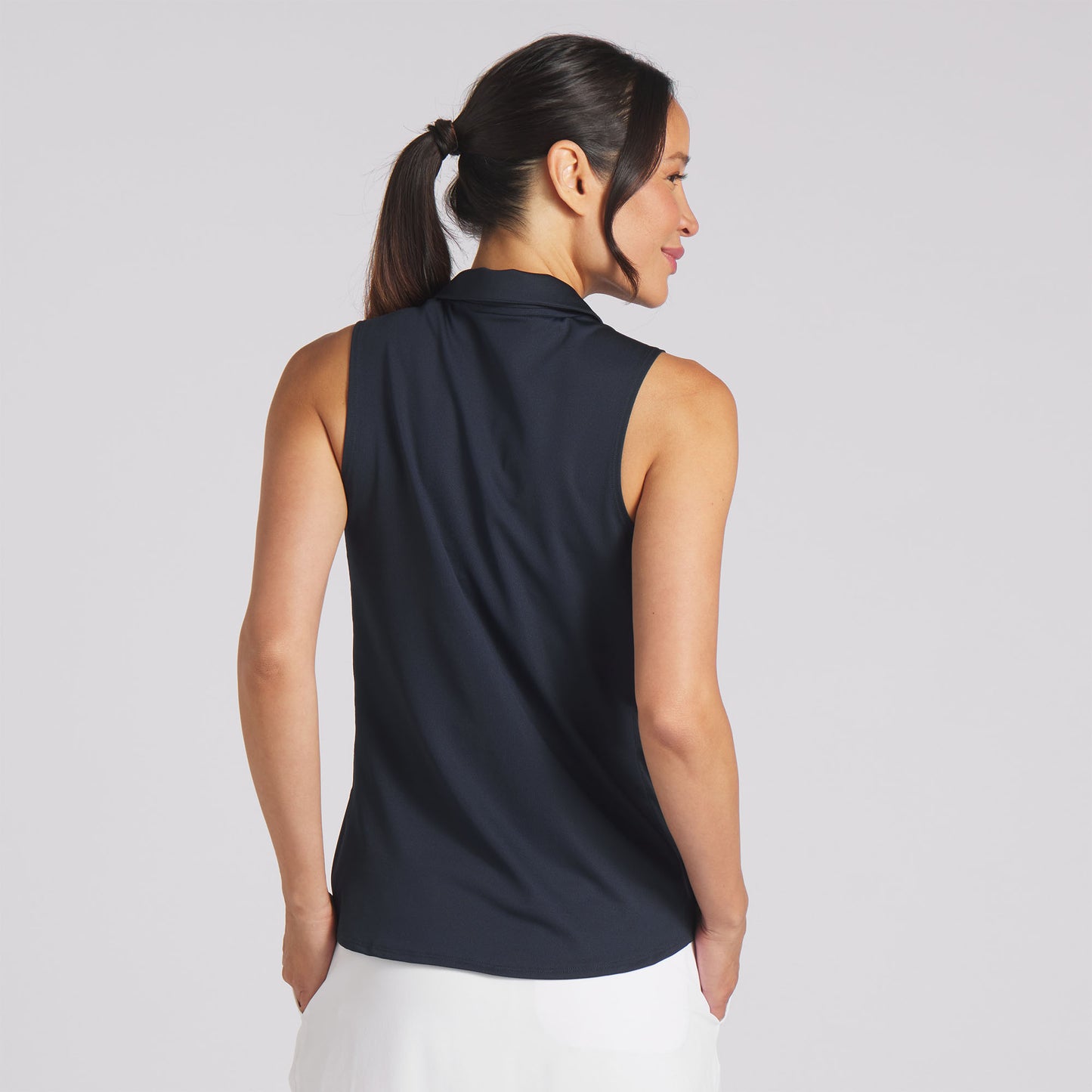 Puma Golf Ladies Sleeveless Polo with Mesh Back in Deep Navy