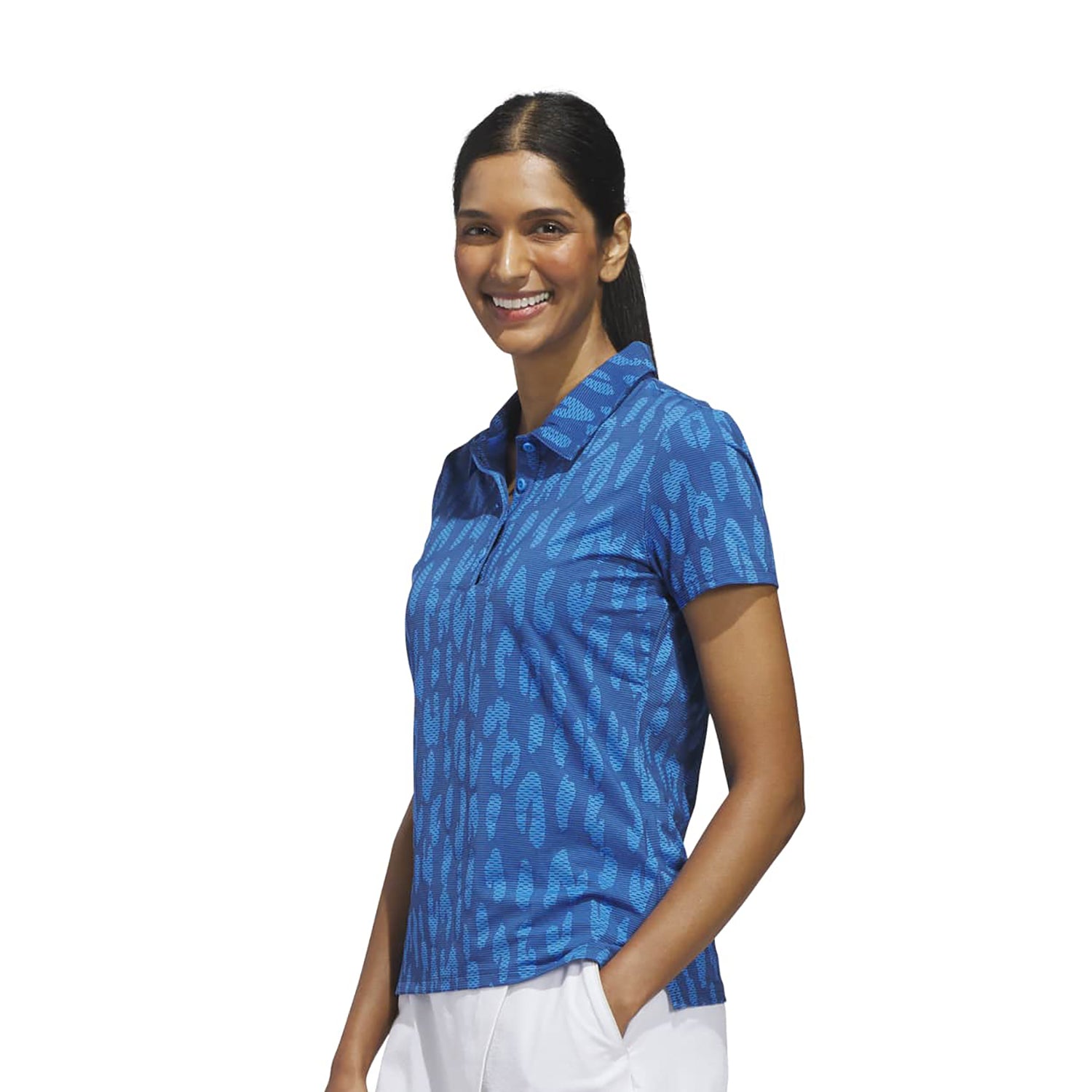 adidas Golf Ladies Short Sleeve Jacquard Polo with Innovative Technology for Performance-Driven Elegance