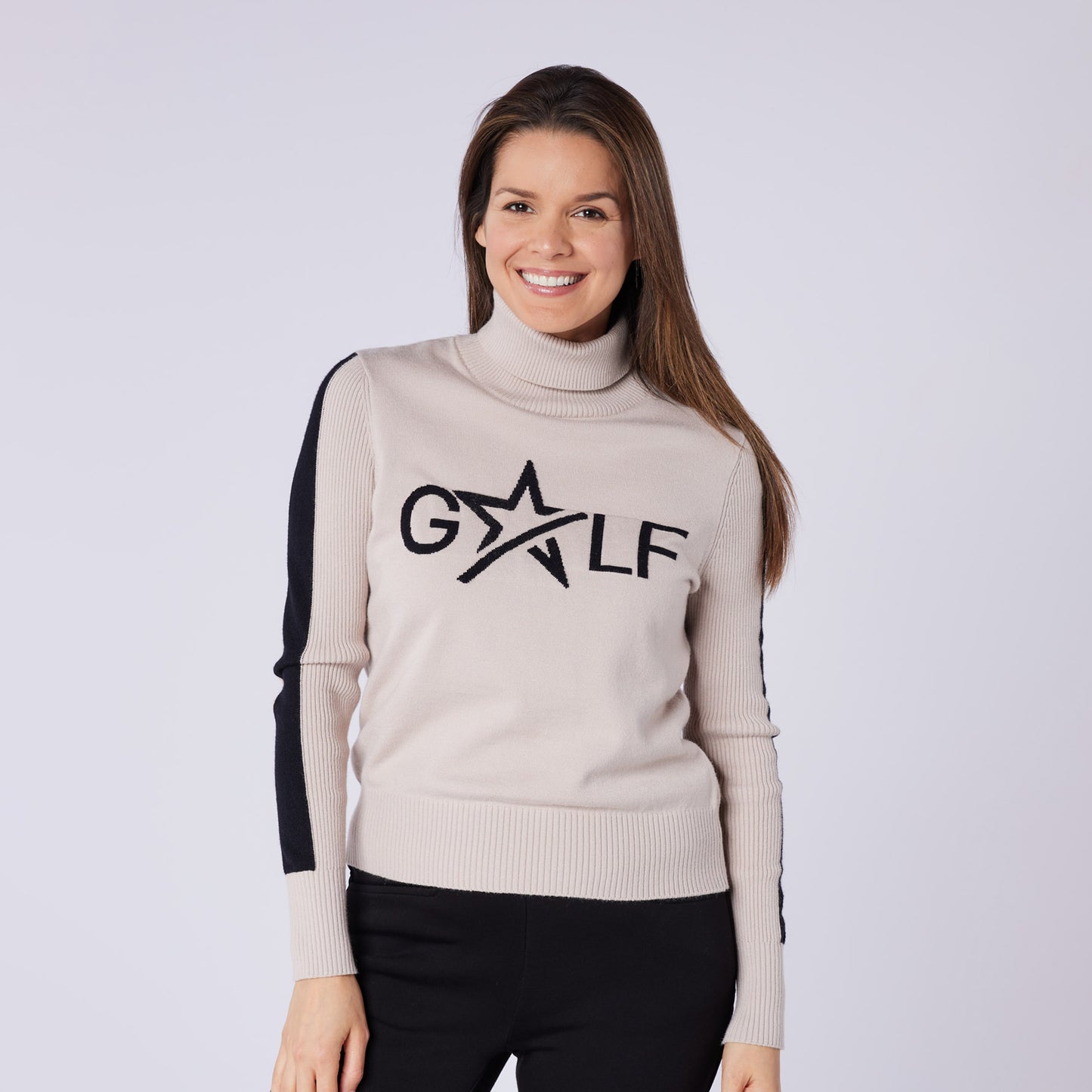 Swing Out Sister Womens 'Golf' Roll Neck with Ribbed Detail