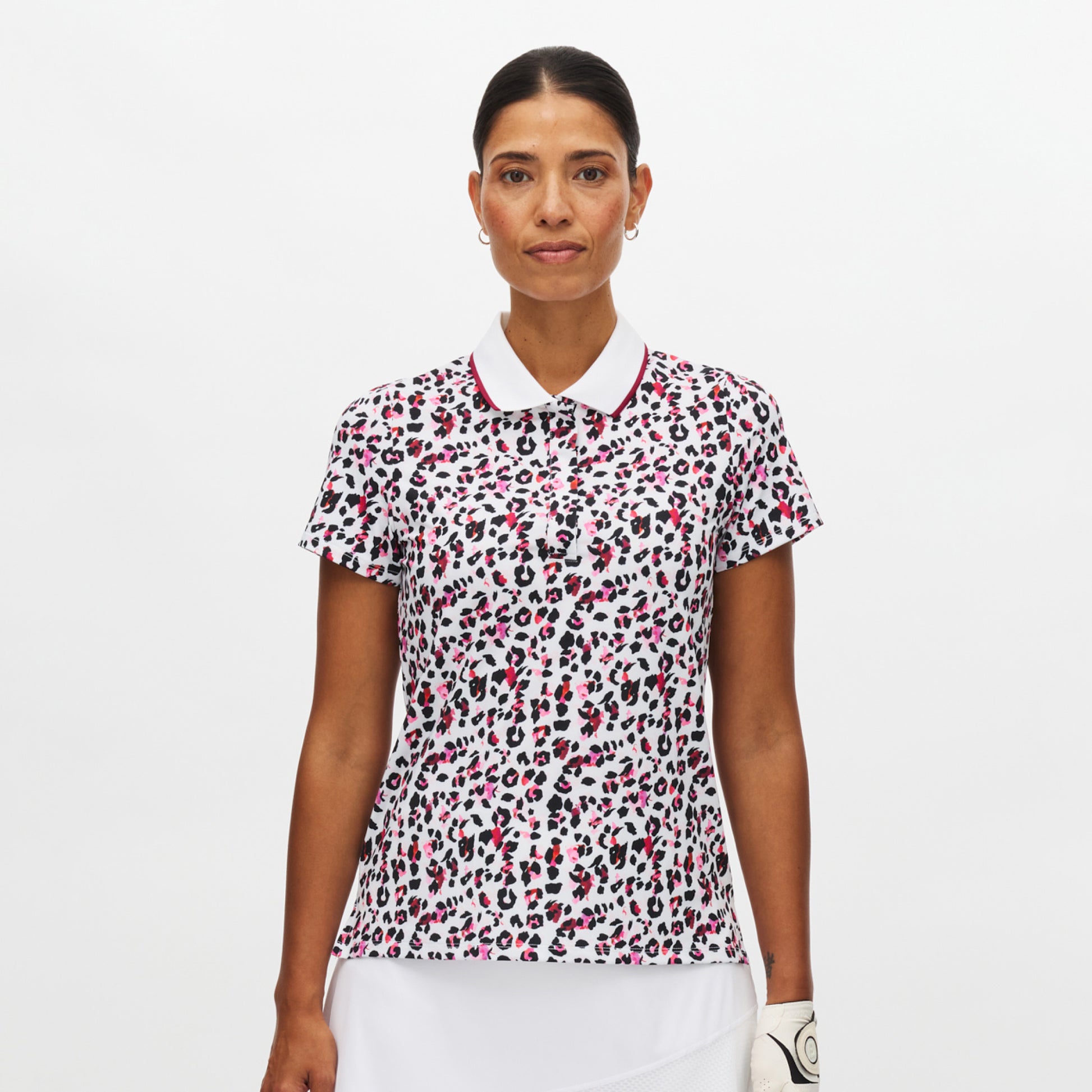 Rohnisch Women's Short Sleeve Printed Polo for Effortless Swing Style