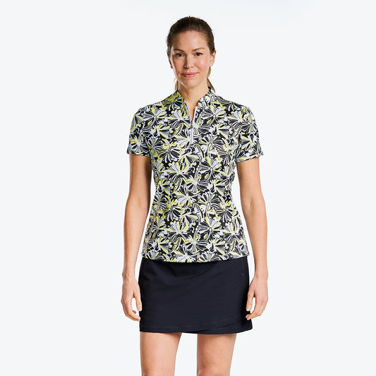 Nivo Tropical Print Short Sleeve Polo - Small Only Left