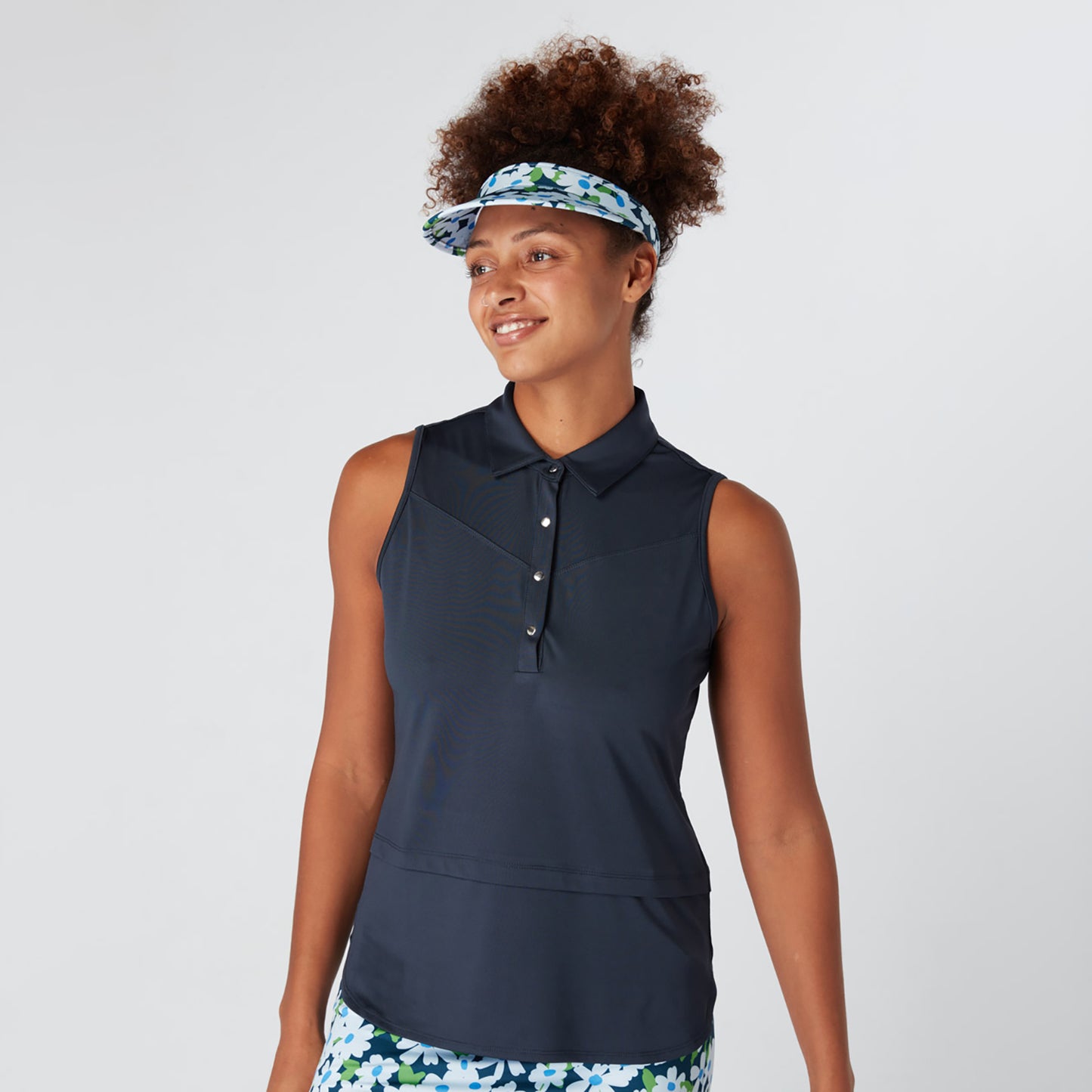 Swing Out Sister Sleeveless Golf Polo in Navy Blazer