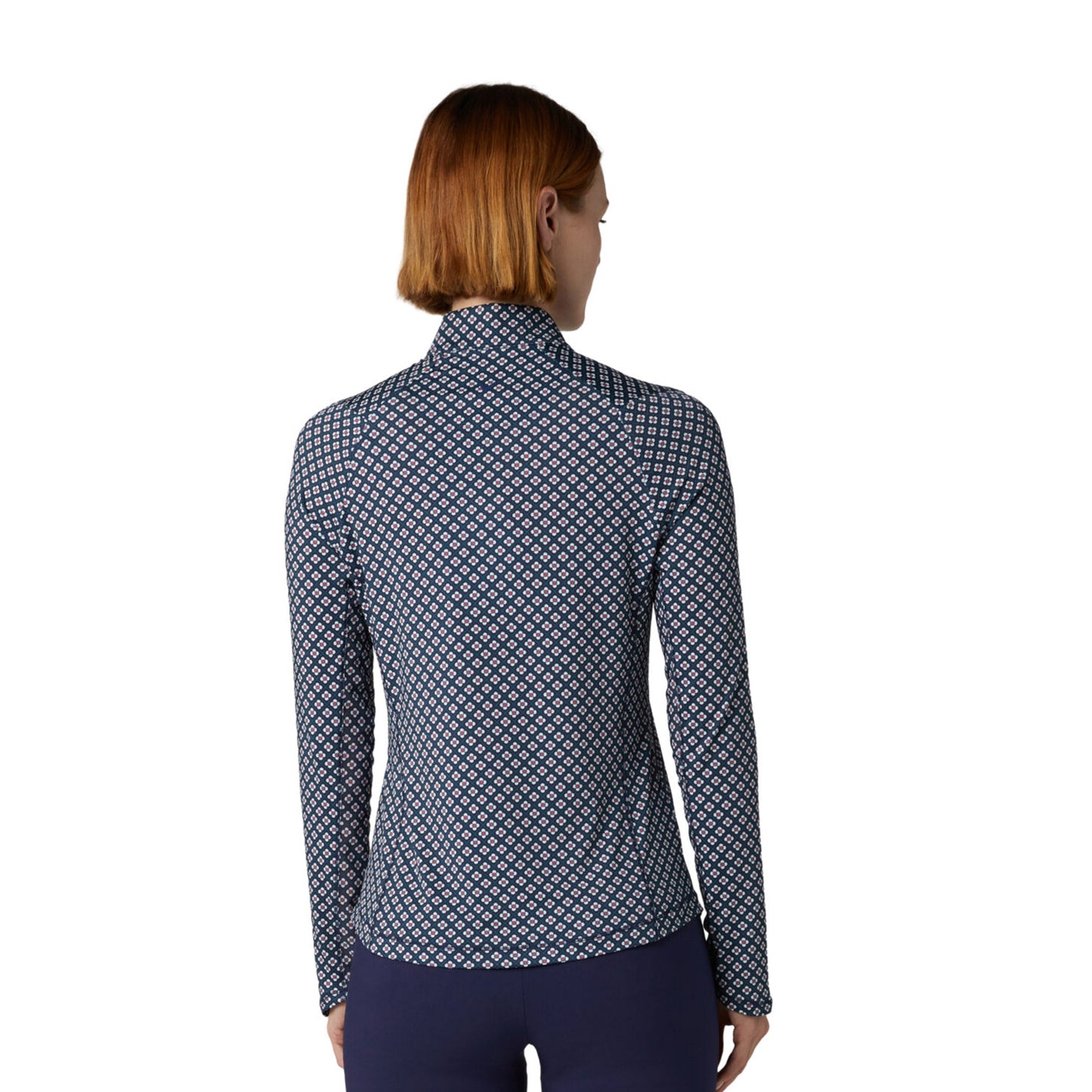Callaway Ladies Mini Floral Print Golf Top in Navy