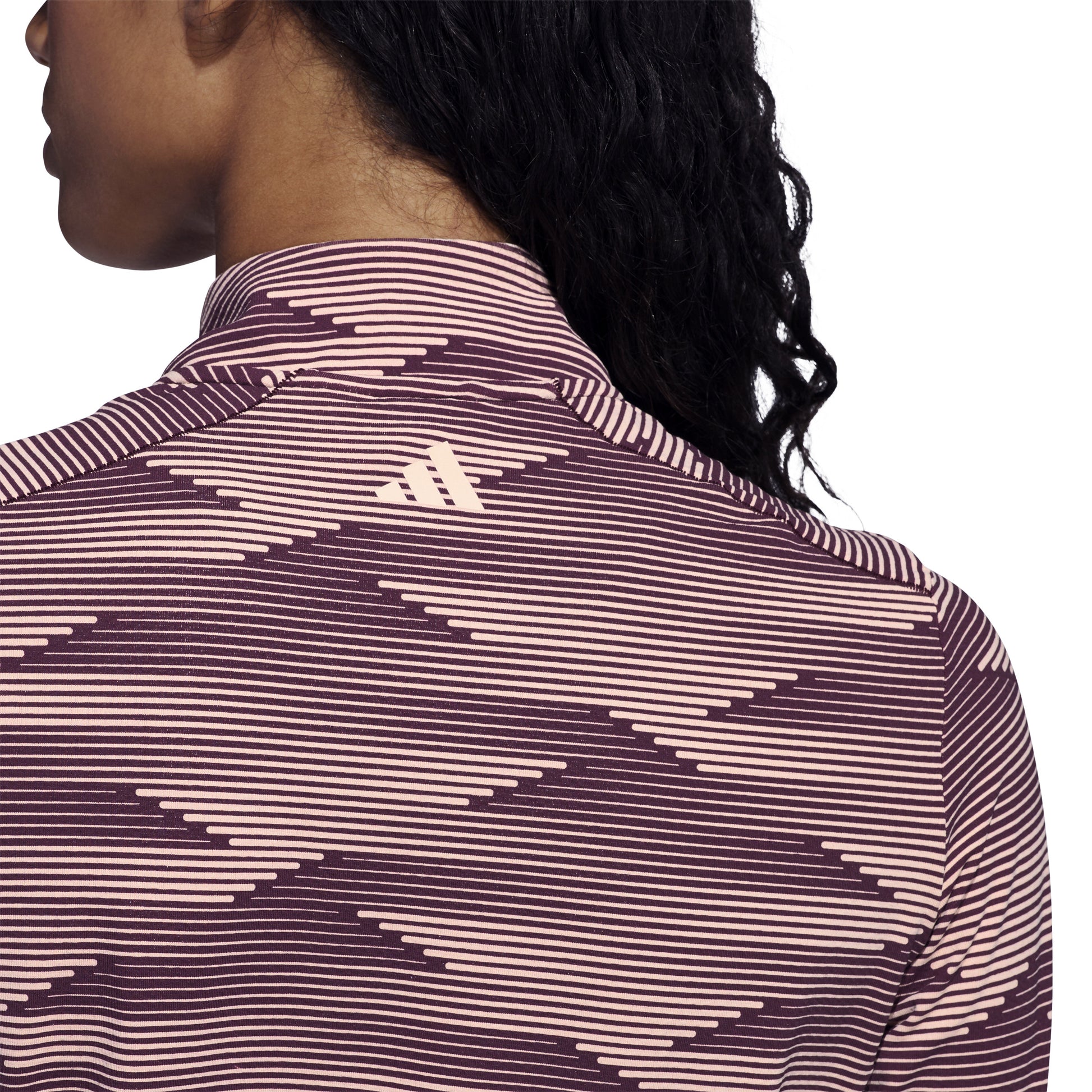 adidas Golf Women's Zip-Neck Top with Abstract Linear Print