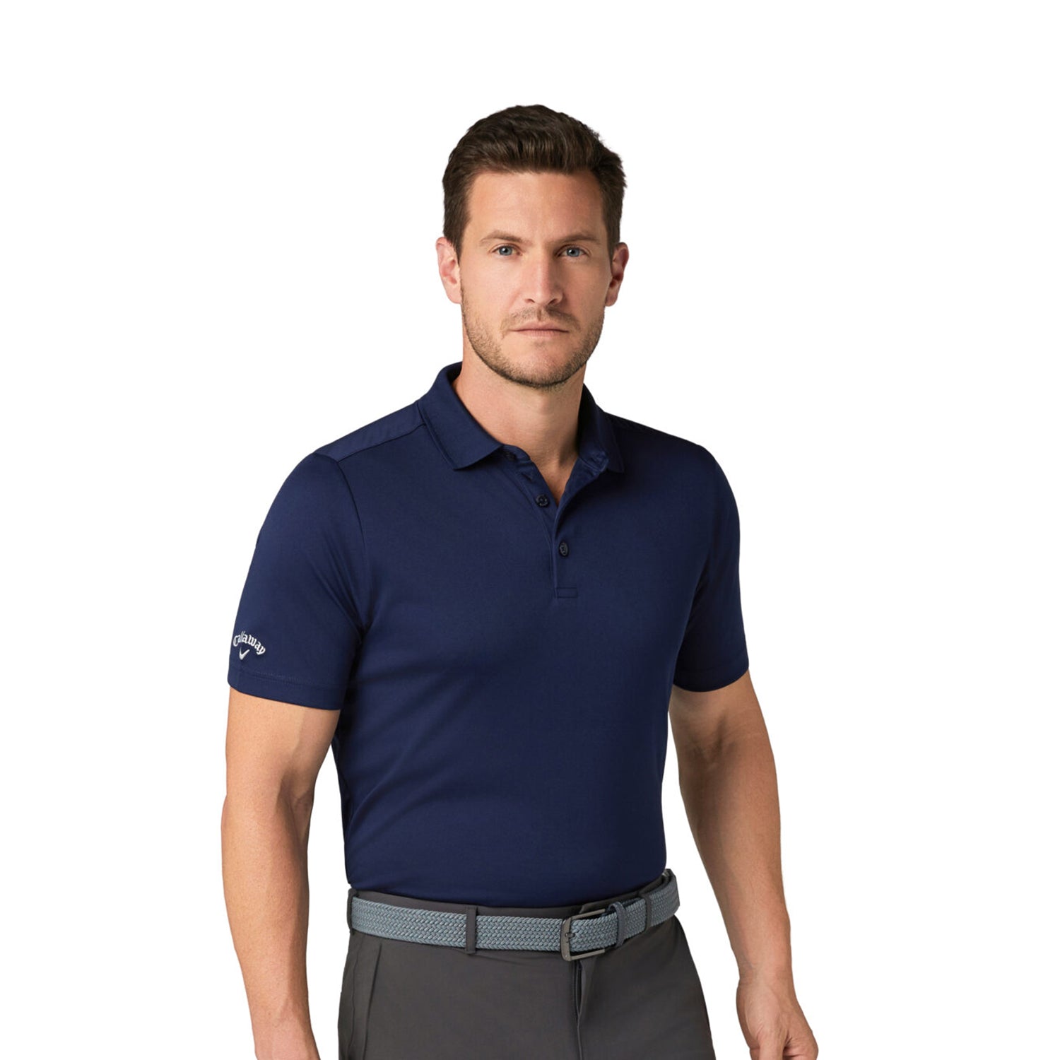 Callaway Mens Short Sleeve Solid Polo in Navy
