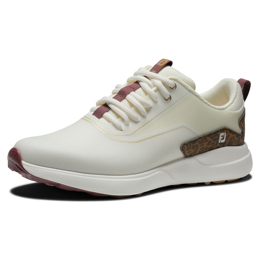 FootJoy Women's Performa Shoes in Cream and Leopard Print