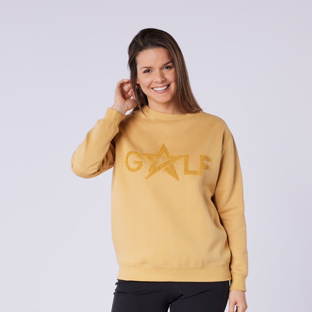 Swing Out Sister Ladies Brushed-Backed Embossed Golf Sweatshirt