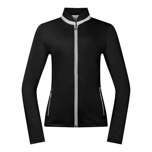 Pure Golf Ladies Mid-Layer Stretch Golf Jacket in Black