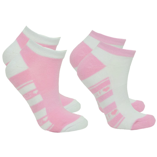 Pure Ladies 2 Pack Sock in Pink Blossom & White