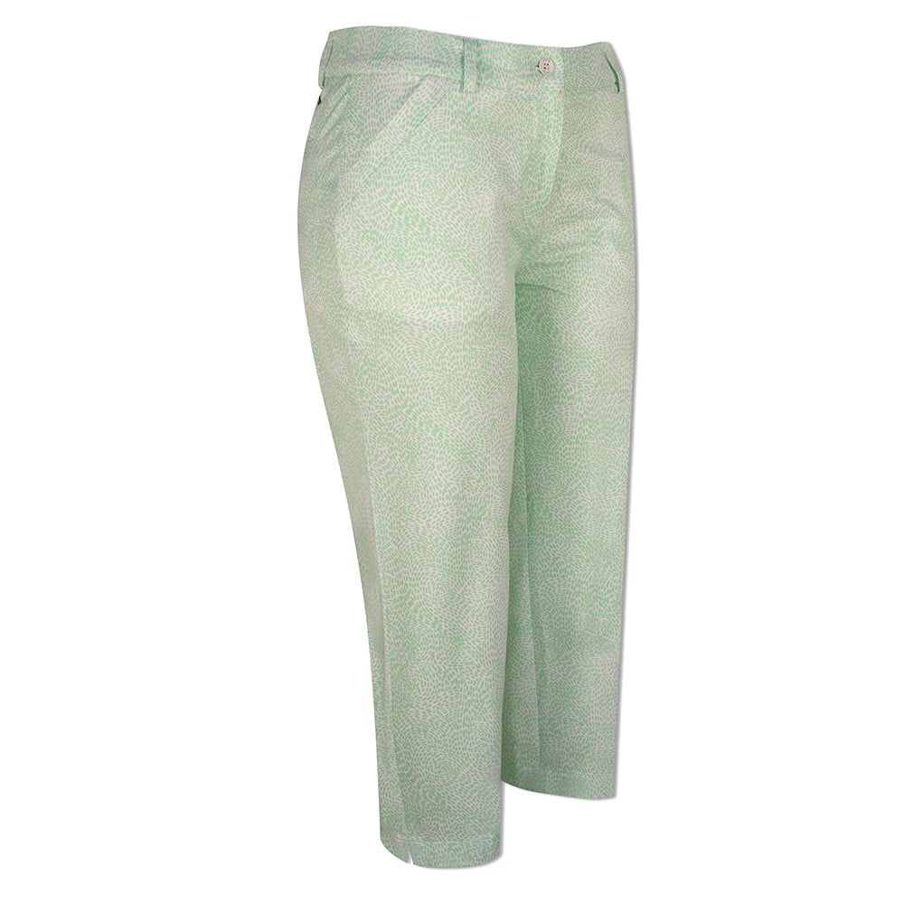 Ping Ladies Crop Trousers with Sensorcool in Mint Green & White Print - Last Pair Size 16 Only Left