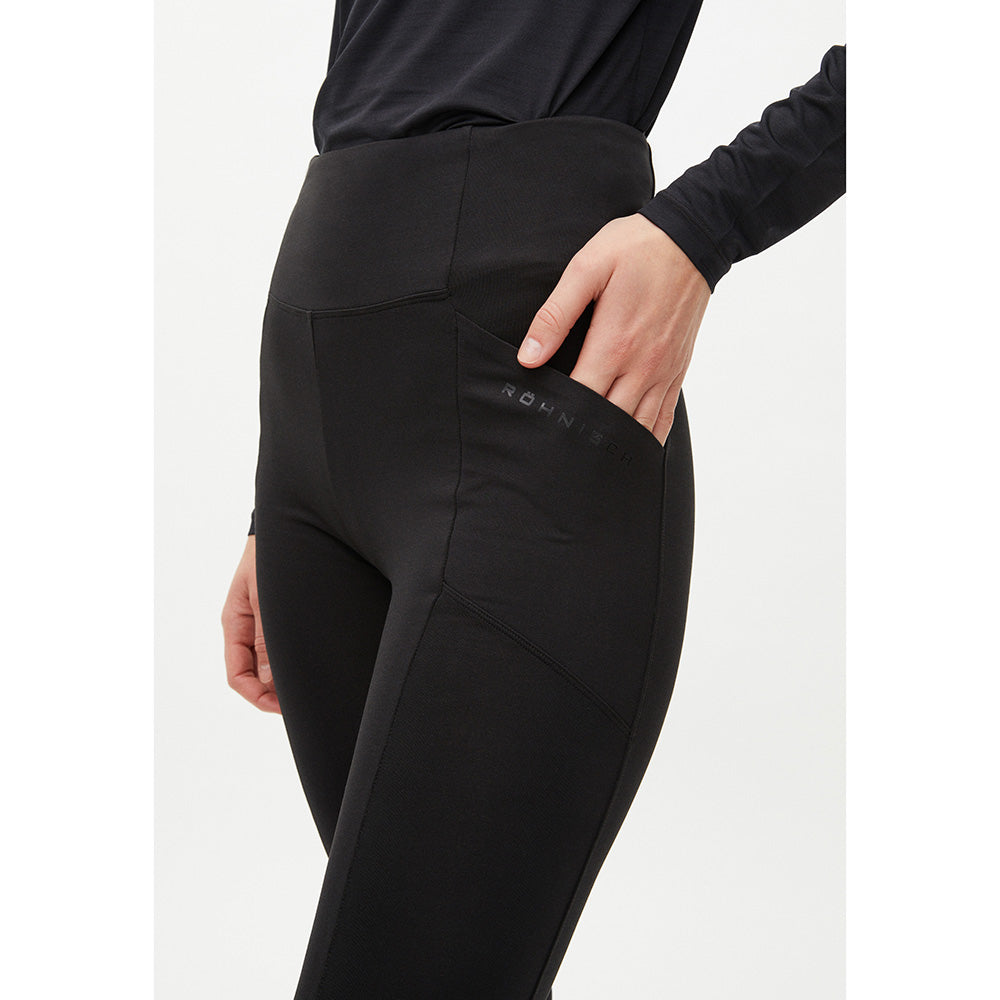 Rohnisch Ladies Thermo Zip Leggings in Black - Last Pair XS Only Left