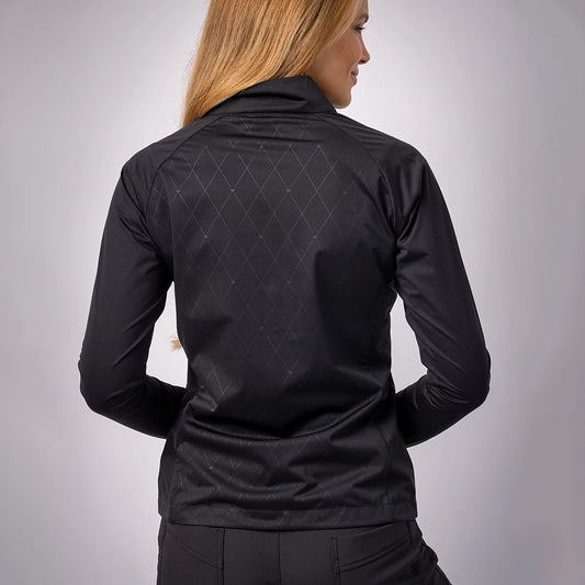 Glenmuir Ladies Black Showerproof Jacket - Performance & Feminine Silhouette for Every Round