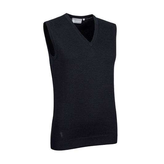 Glenmuir Ladies 100% Cotton Sleeveless Black V-Neck Sweater